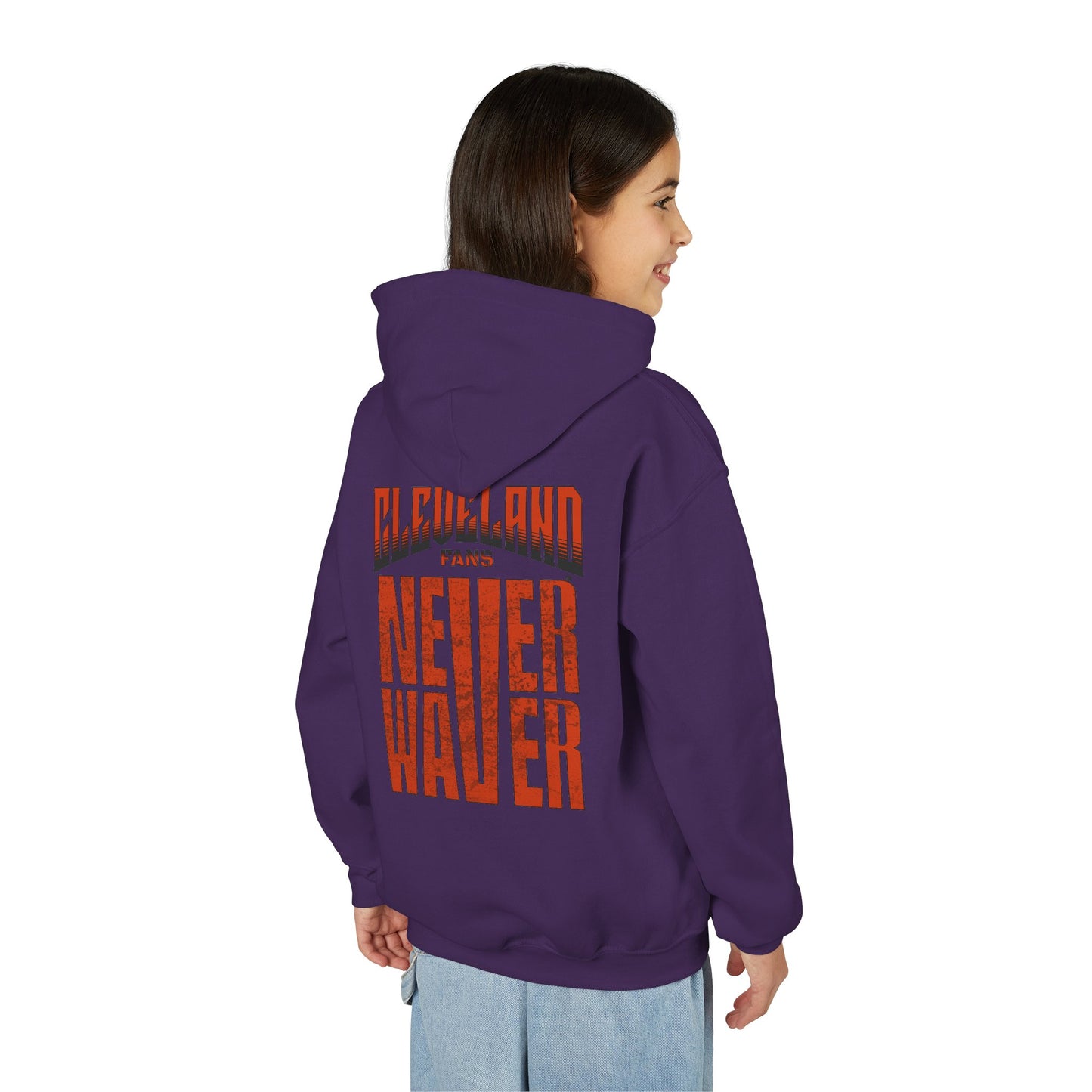 Cleveland Fans Never Waver Youth Heavy Blend Hooded Sweatshirt