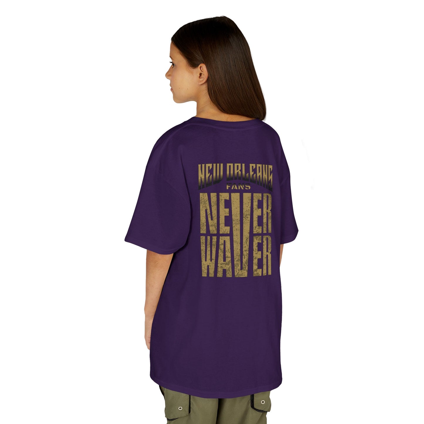 New Orleans Fans Never Waver Kids Heavy Cotton™ Tee