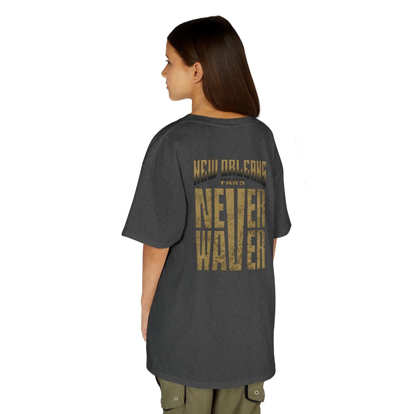 New Orleans Fans Never Waver Kids Heavy Cotton™ Tee