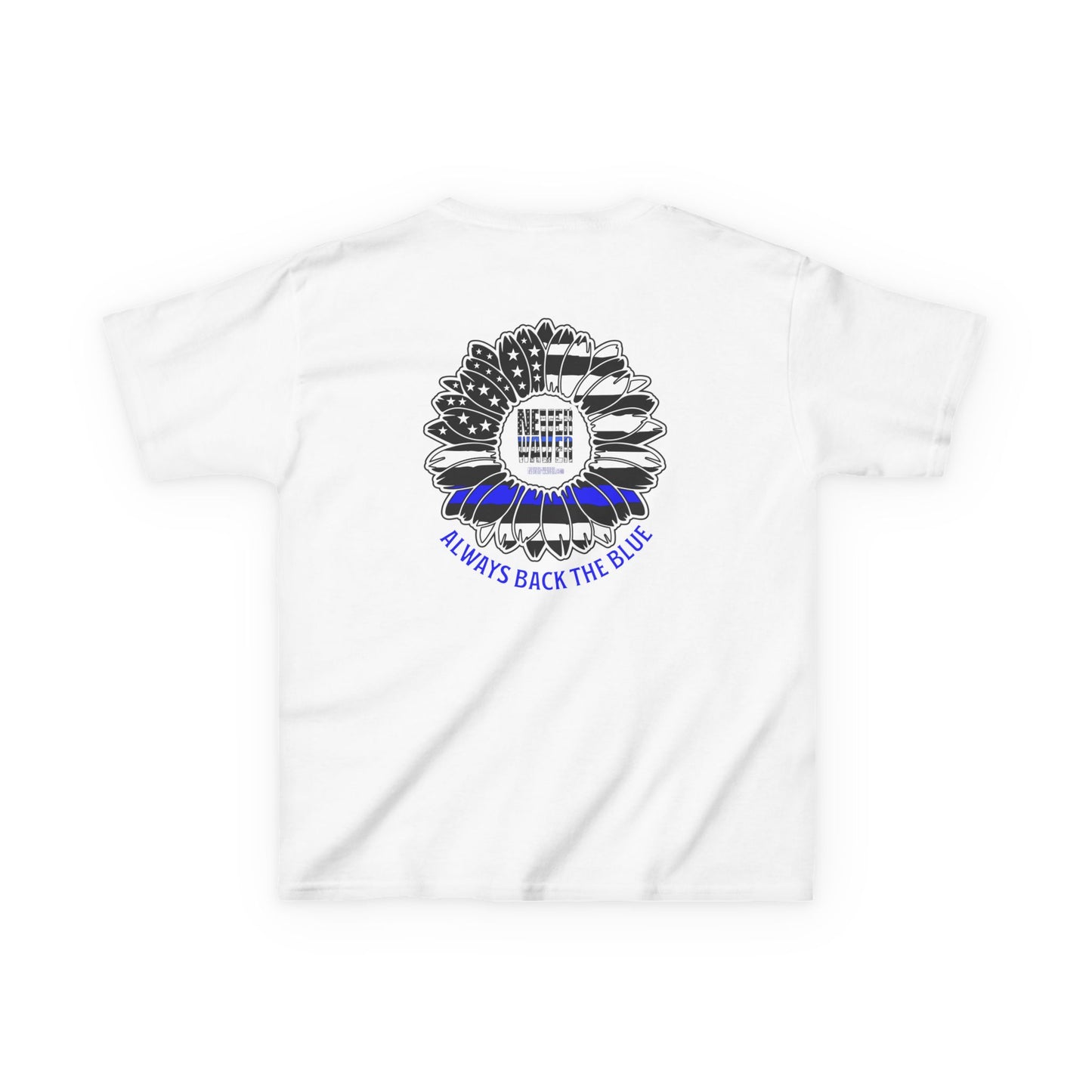 Never Waver Always Back The Blue   Kids Heavy Cotton™ Tee