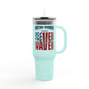 New York Fans Never Waver W-Leopard Football Insulated Travel Mug, 40oz