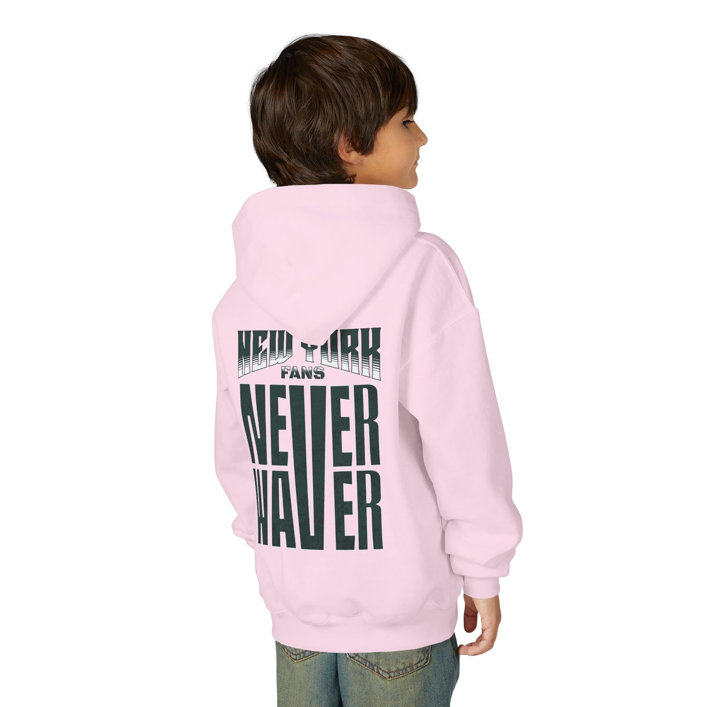 New York Fans Never Waver Youth Heavy Blend Hooded Sweatshirt