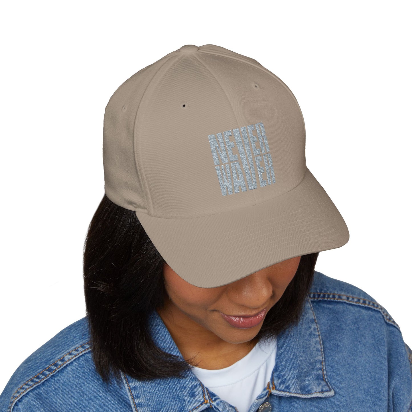 Never Waver Embroidered Motivational Baseball Cap