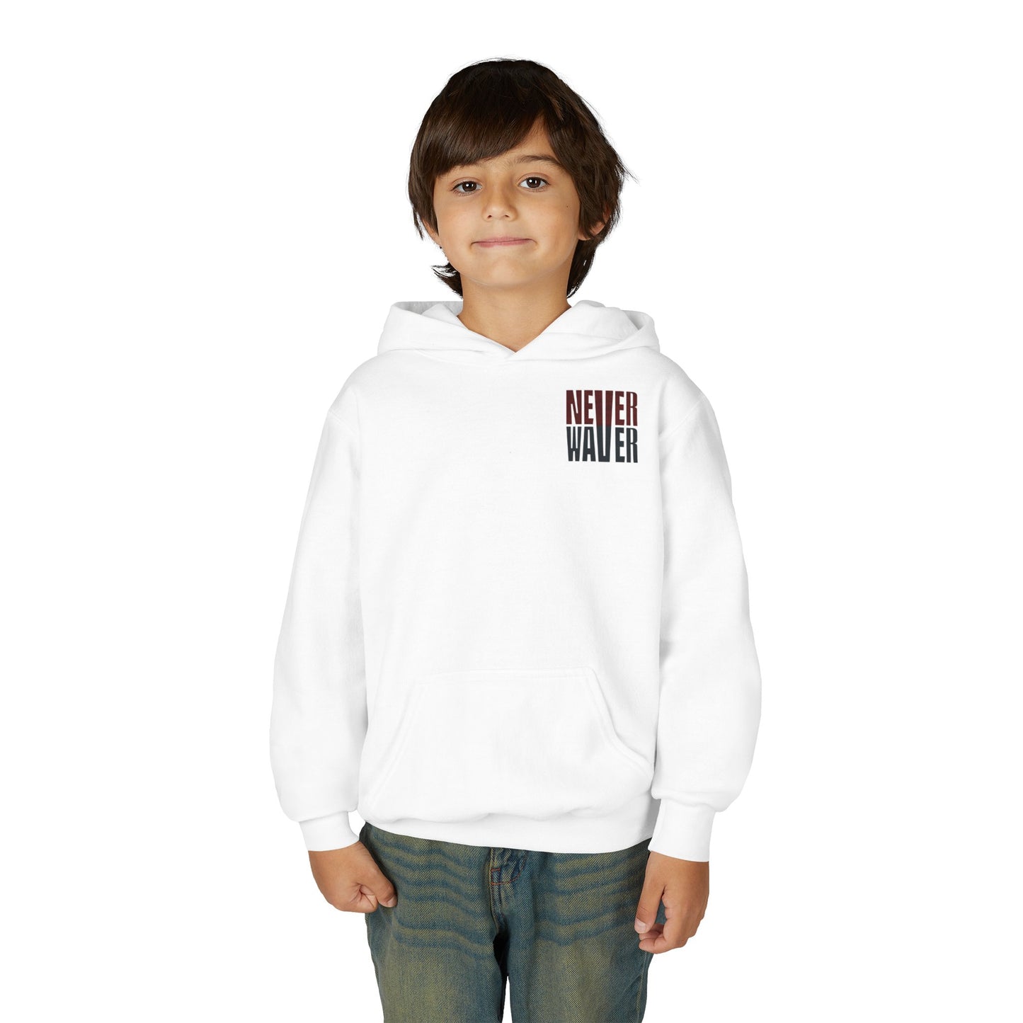 Atlanta Fans Never Waver Youth Heavy Blend Hooded Sweatshirt