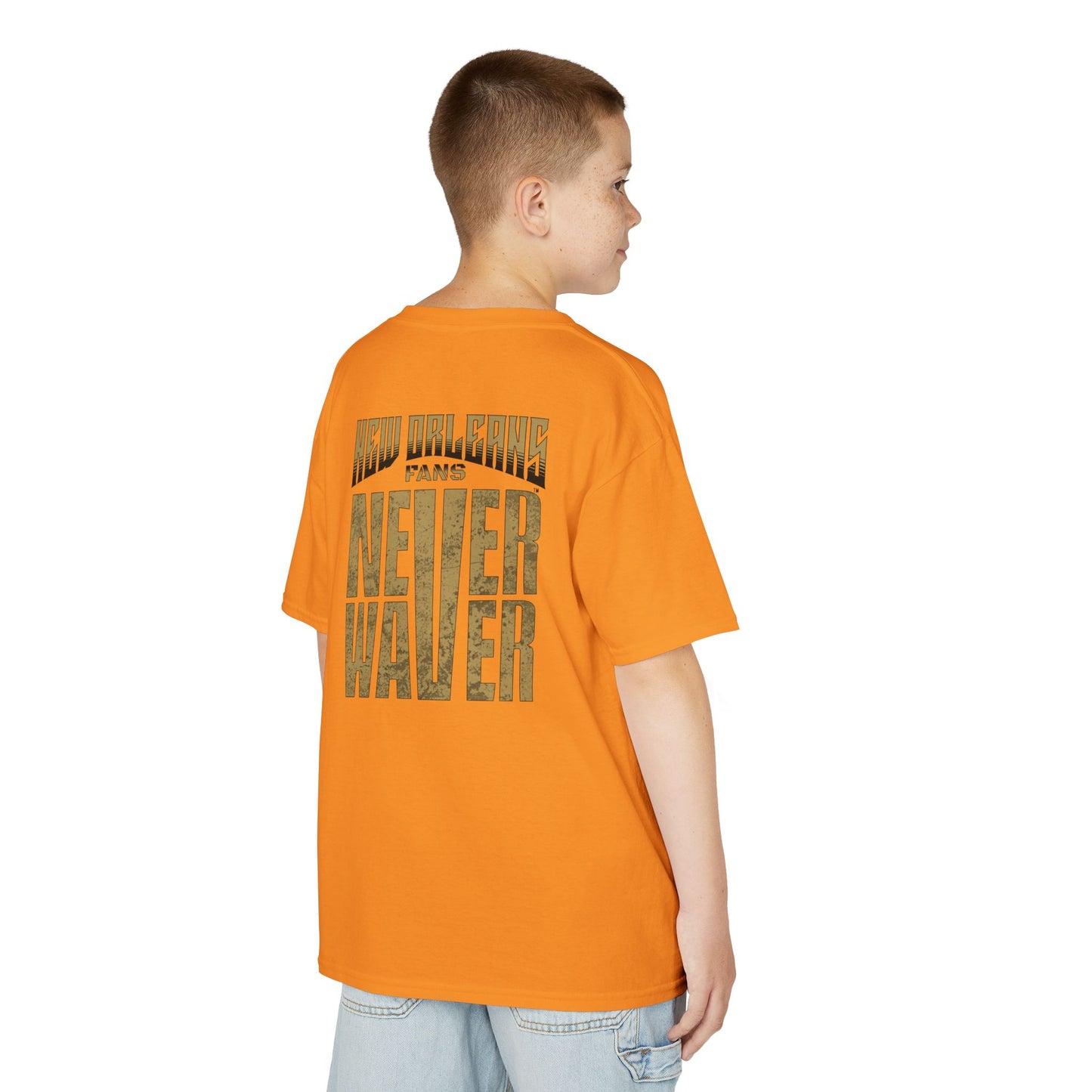 New Orleans Fans Never Waver Kids Heavy Cotton™ Tee