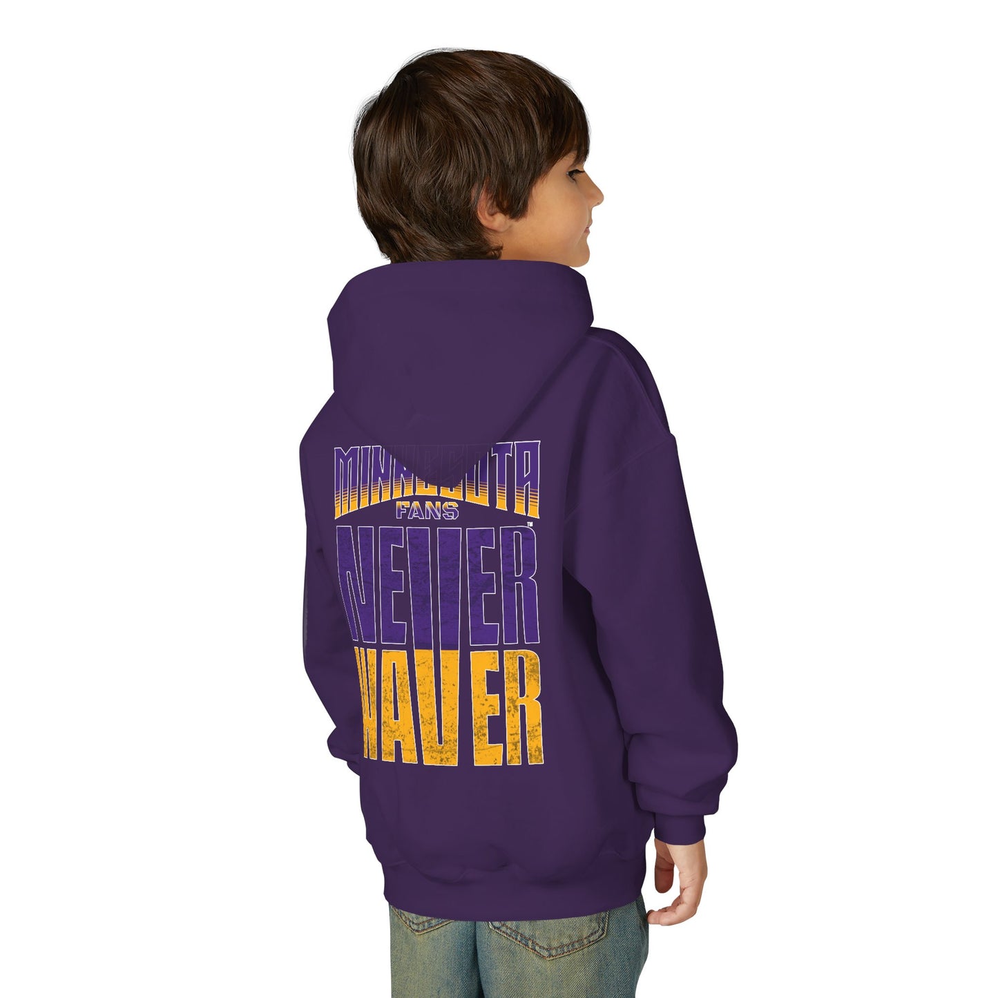 Minnesota Fans Never Waver Youth Heavy Blend Hoodie Sweatshirt