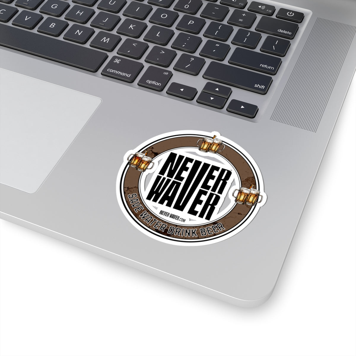 Never Waver Save Water Drink Beer Kiss-Cut Stickers - Fun and Quirky Drink Decor