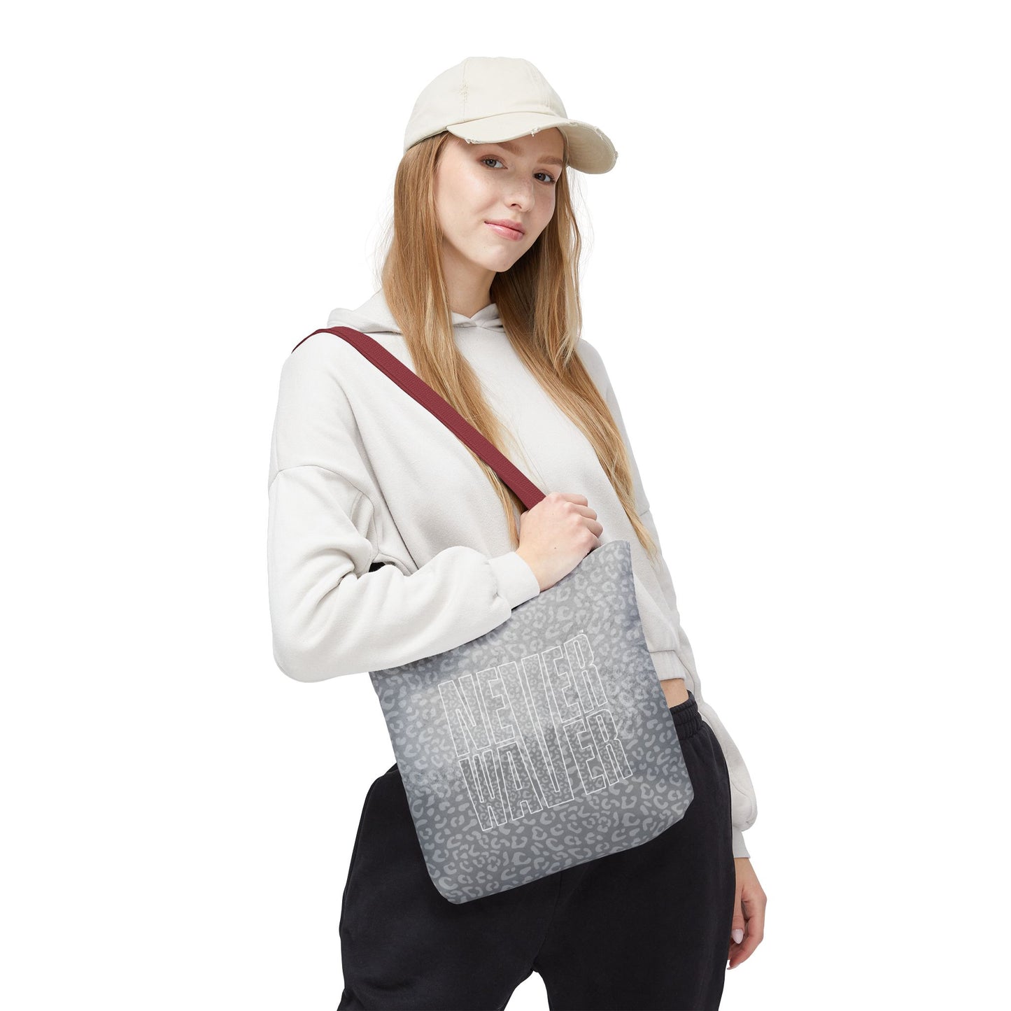 Never Waver Mamma Gray Leopard Tote Bag (AOP)