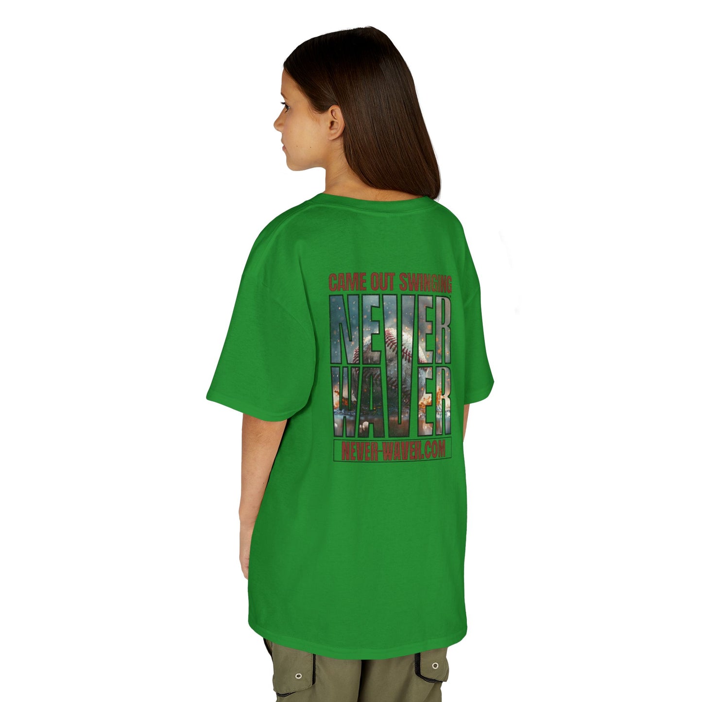 Kids T-Shirt - "Came Out Swinging" Never Waver Graphic Tee (Youth)