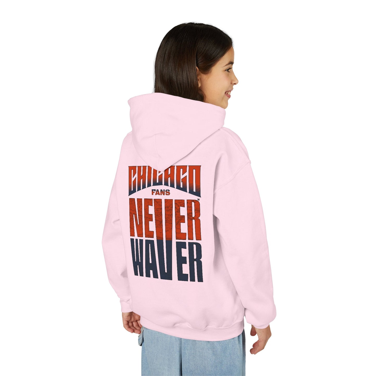 Chicago Fans Never Waver Youth Heavy Blend Hooded Sweatshirt