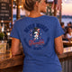 NEVER WAVER®|250 Years Of Freedom Grace Messy Bun -Ladies V-Neck by Never Waver